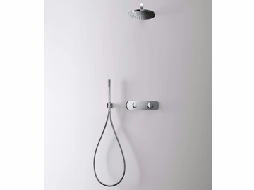 LAMÈ - Shower mixer with hand shower with overhead shower by Fantini Rubinetti - view 2